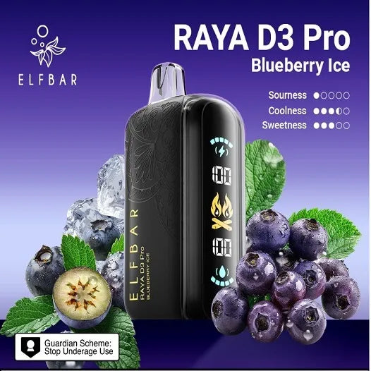 Elf Bar Raya D3 Pro 30K – Blueberry Ice - Vape Shop Uttarakhand