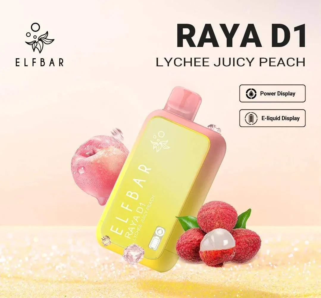 ELF BAR RAYA D1 – Lychee Juicy Peach - Vape Shop Uttarakhand