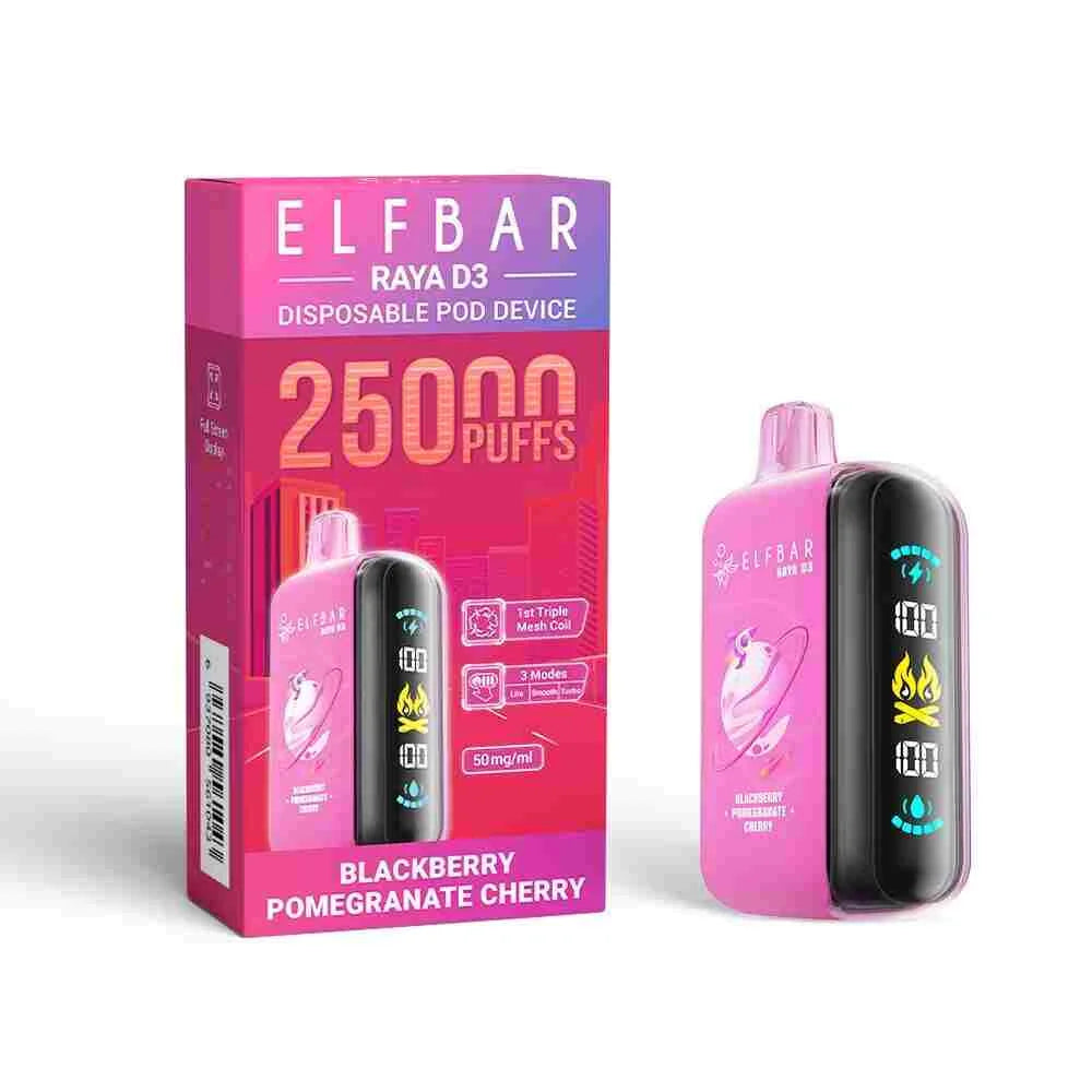 Elf Bar Raya D3 Blackberry Pomegranate Cherry – 25000 - Vape Shop Uttarakhand