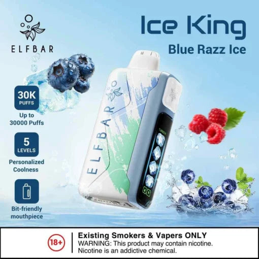 Elf Bar Ice King – Blue Razz Ice – 30K - Vape Shop Uttarakhand