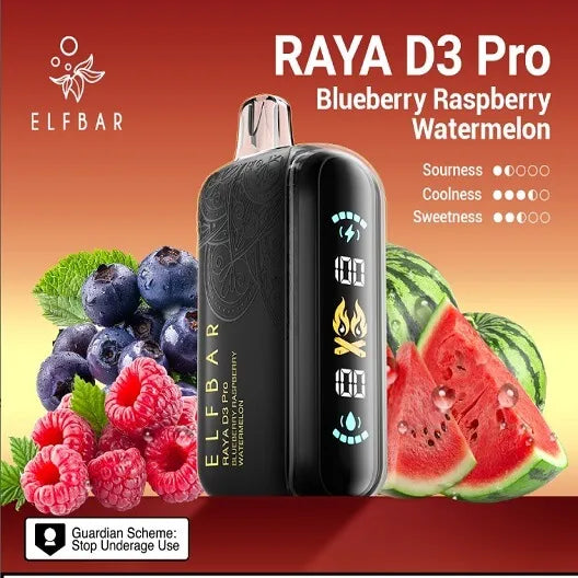 Elf Bar Raya D3 Pro 30K Blueberry Raspberry Watermelon - Vape Shop Uttarakhand