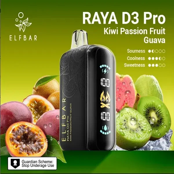 Elf Bar Raya D3 Pro – Kiwi Passion Fruit Guava - Vape Shop Uttarakhand