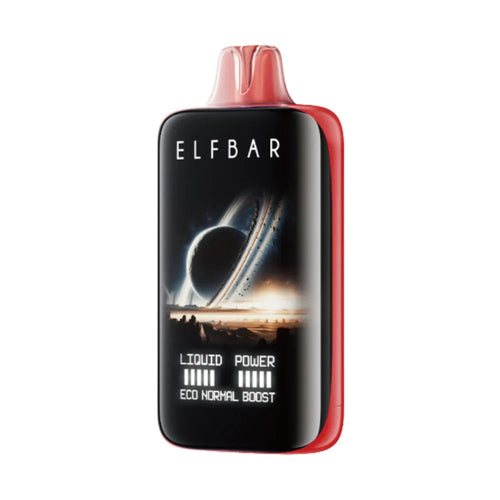 Elfbar vape device with a black and red design on a white background